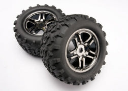 Tra4983a Traxxas Black Chrome Wheels with Maxx Tires, Pack of 2