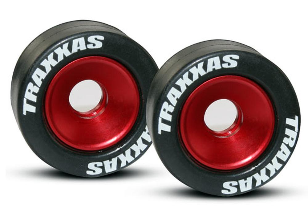 Traxxas 5186 Aluminum Wheels with Rubber Tires for Wheelie Bar