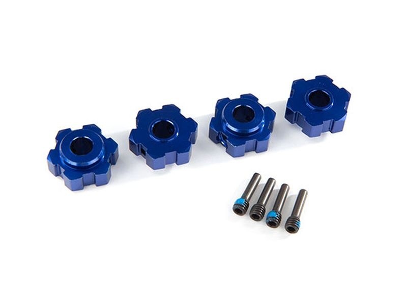 Traxxas 8956X Aluminum Wheel Hubs Hex Blue