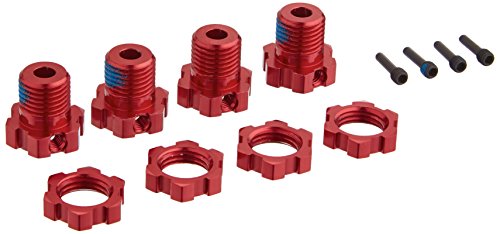Traxxas 5353R 17mm Splined Wheel Hubs Red-Anodized, 4-Piece Pack