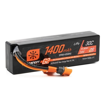 Spektrum SPMX142S30H21400mAh 2S 30C LiPo Battery Smart G2 IC2