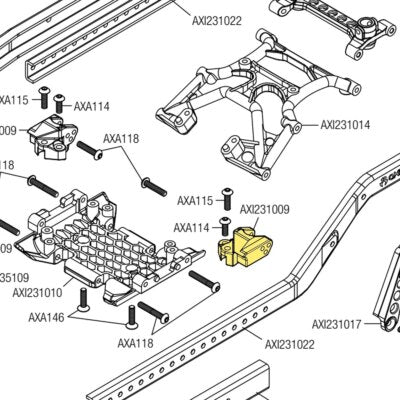 Axial SCX10III Center Transmission Skid Plate Replacement Part