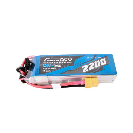 Gens Ace GEA223S25X6GT 11.1V 2200mAh 3S 25C LiPo XT60