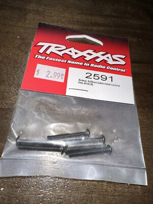 Traxxas 25913x23mm Button-Head Hex Drive Screws, Pack of 6