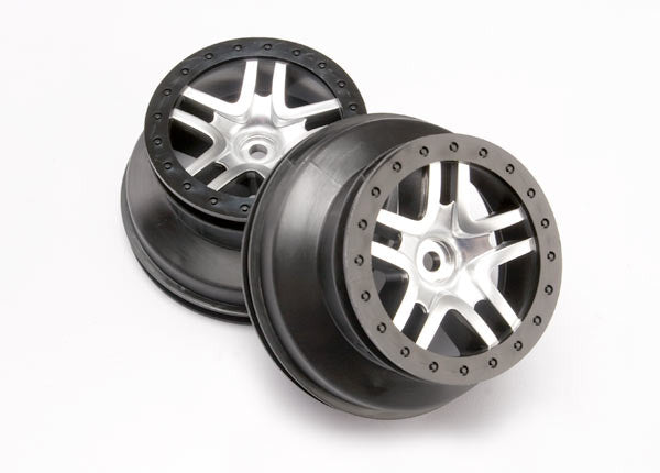 Traxxas 6872 SCT Split-Spoke Chrome Black Beadlock Wheels