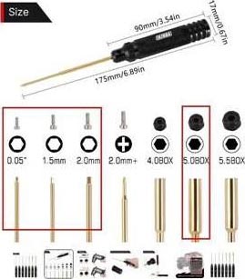 HDTT4M5152 Hobby Details Precision TRX-4M Tool Kit Hex 0.050"/1.5mm/2.0mm/5.0mm Nut Driver