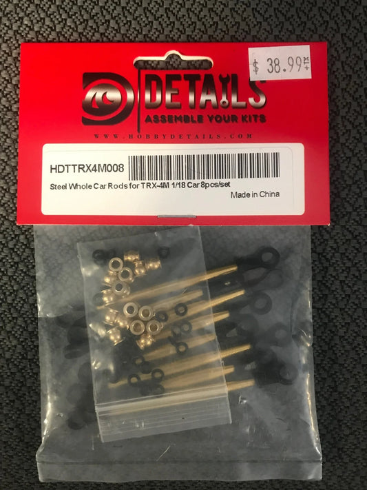 HDTTRX4M008 Hobby Details TRX-4M Steel Whole Car Rod Set 1/18 8pcs/set