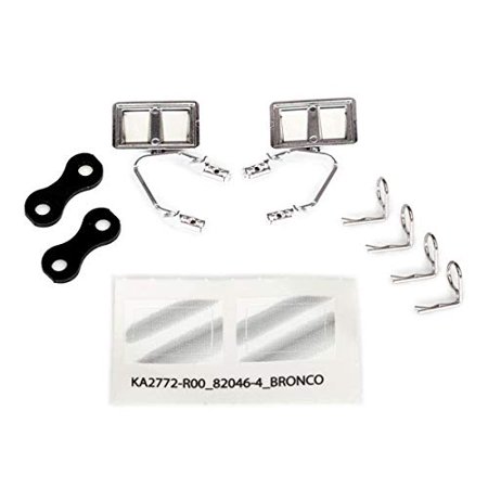 Traxxas 8073X Chrome Side Mirrors with Retainers and Clip
