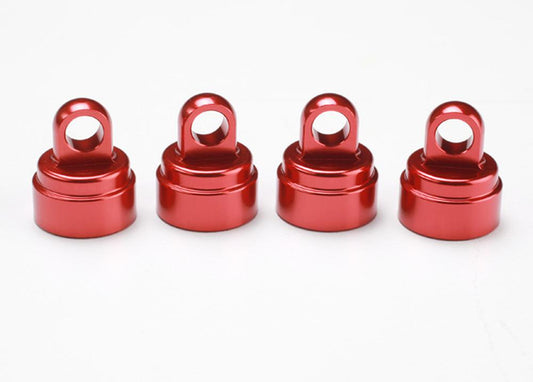 Traxxas 3767x Ultra Aluminum Red Shock Caps (4-Pack)