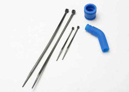 Traxxas 5245 Pipe Coupler Blue, Exhaust Deflector, Cable Ties Long