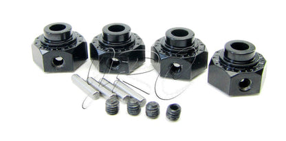 AX30429 Racing Aluminum Hex Hub 12mm Black, Pack of 4 AXIC0429