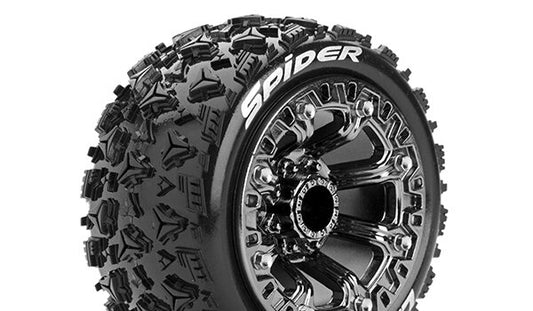 Louise L-T3200SBC ST-Spider 1/16 Soft Black Chrome Wheels 12mm