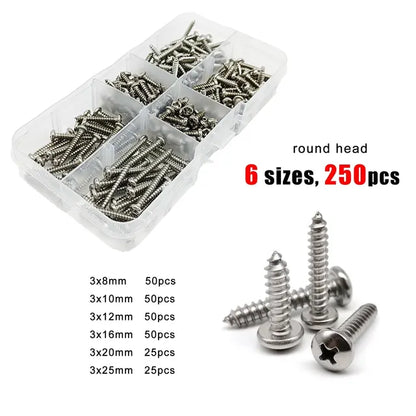 Roundhead Screw 3x25mm, Pack of 6