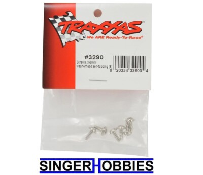Tra3290 Self-Tapping Screws 3x8mm Washerhead, Pack of 6