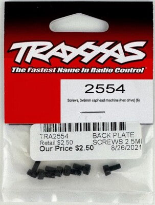 Tra2554Cap Head Screws 3X6mm, Pack of 6