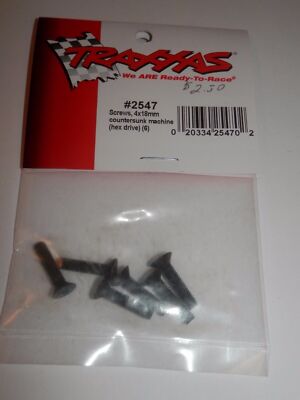 Tra2547 Countersunk Screws 4X18mm Hex, Pack of 6